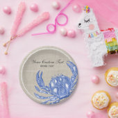 クールなヴィンテージの航海のな青カニのカスタムなビーチ ペーパープレート (パーティー)