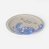 クールなヴィンテージの航海のな青カニのカスタムなビーチ ペーパープレート (アングル)