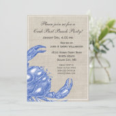 クールなヴィンテージの航海のな青カニのカスタムなビーチ 招待状 (スタンド正面)