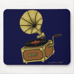 クールなヴィンテージの蓄音機のmousepadのデザイン マウスパッド