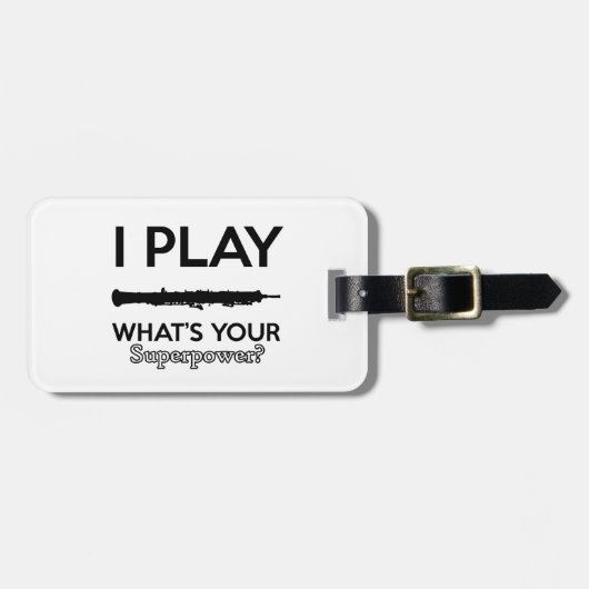 クールなヴィンテージのoboeのデザイン ラゲッジタグ (正面横)