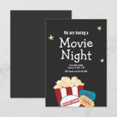 クールなヴィンテージ映画の夜 ポップコーンの招待状 (正面/裏面)