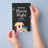 クールなヴィンテージ映画の夜 ポップコーンの招待状 チラシ (ハンドル)