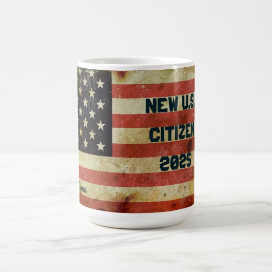 クールなヴィンテージ アメリカ市民 新生活 コーヒーマグカップ 2025 (中央)
