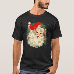 クールなヴィンテージ クリスマス サンタクロースの顔 Xmasギフト Tシャツ