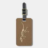 クールなヴェロキラプトルの恐竜の骨および骨組 ラゲッジタグ (正面縦)