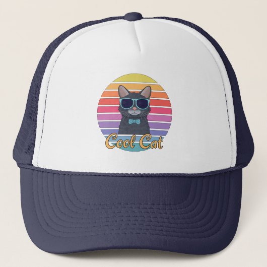 クールな一匹の猫 キャップ (正面)
