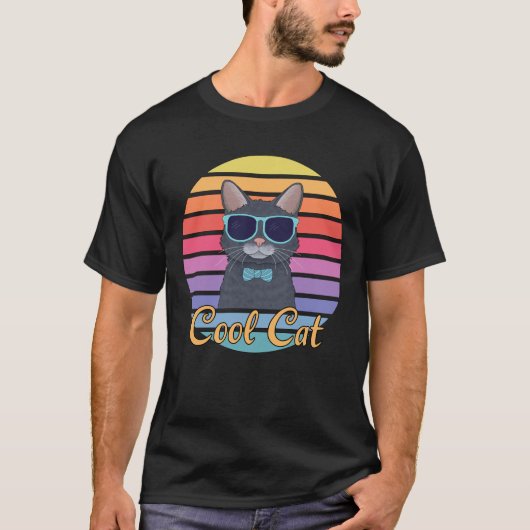 クールな一匹の猫 Tシャツ (正面)