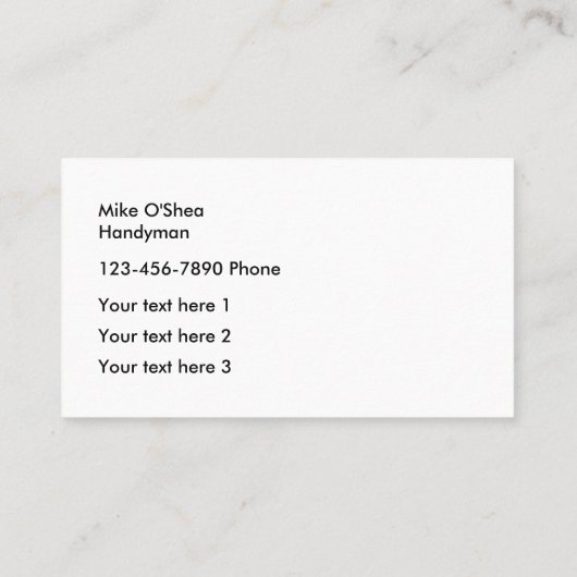 クールな便利屋の建築 名刺 (裏面)