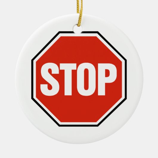 クールな停止印 セラミックオーナメント (正面)