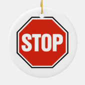 クールな停止印 セラミックオーナメント (裏面)