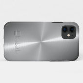 クールな光沢がある放射状の鋼鉄金属 Case-Mate iPhoneケース (裏面(横))