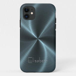 クールな光沢がある放射状の鋼鉄金属 iPhone 11 ケース