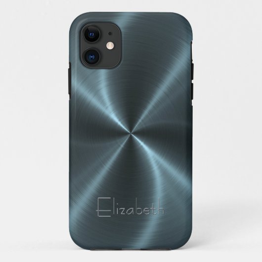 クールな光沢がある放射状の鋼鉄金属 Case-Mate iPhoneケース (裏面)