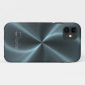 クールな光沢がある放射状の鋼鉄金属 Case-Mate iPhoneケース (裏面(横))