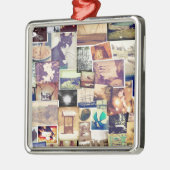 クールな写真フィルターヒップスターのコラージュ メタルオーナメント (左)