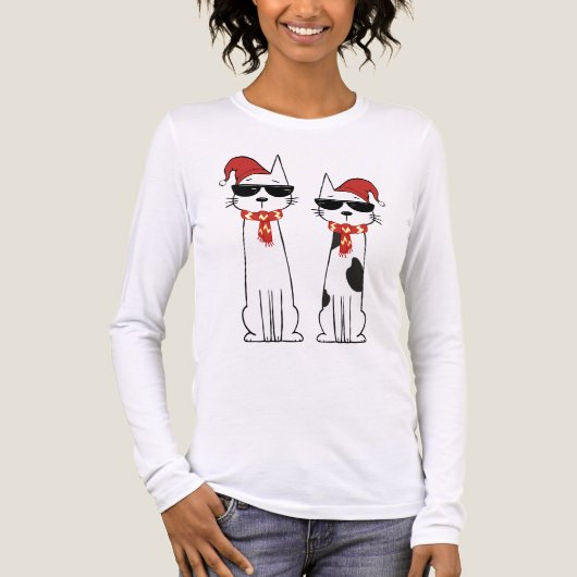 クールな冬の猫 トライブレンドＴシャツ (正面)