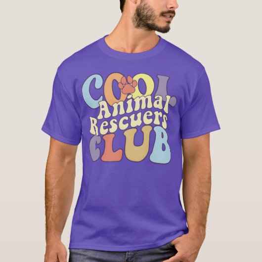 クールな動物レスキュー隊クラブ 保護犬猫を救え 少年の服 Tシャツ (正面)