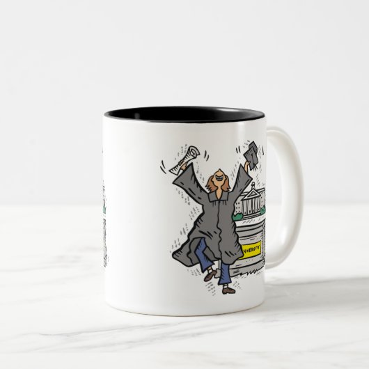 クールな卒業のTシャツおよびギフト ツートーンマグカップ (正面右)