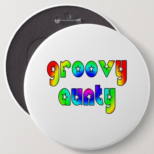 クールな叔母さんクリスマス及び誕生日: 素晴しい伯母さん 缶バッジ (正面&裏面)