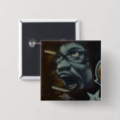 クールな叫びの落書きの顔 缶バッジ (正面&裏面)