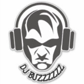 クールな名前をカスタムするDJのステッカー シール (正面)