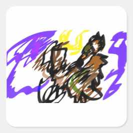 クールな喜びの狼 スクエアシール