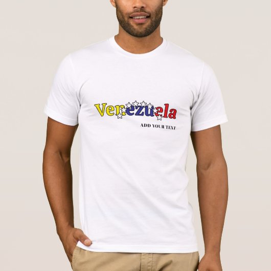 クールな国旗 カスタマイズ メンズ ベネズエラ 2 Tシャツ (正面)