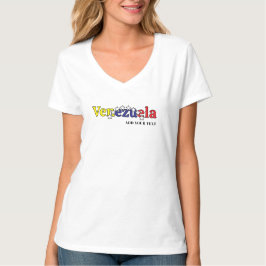 クールな国旗 カスタマイズ 女性向け ベネズエラ 4 Tシャツ