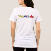 クールな国旗 カスタマイズ 女性 ベネズエラ 1 トライブレンドTシャツ (裏面)