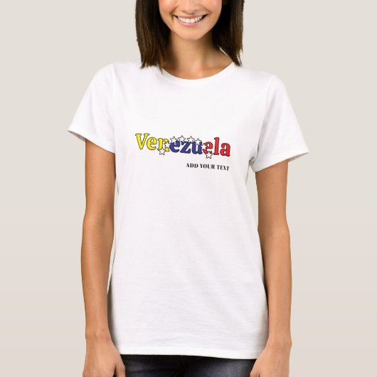 クールな国旗 カスタマイズ 女性 ベネズエラ 3 Tシャツ (正面)