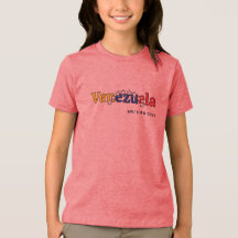 クールな国旗 キッズ用ベネズエラのバラのデザインTシャツ