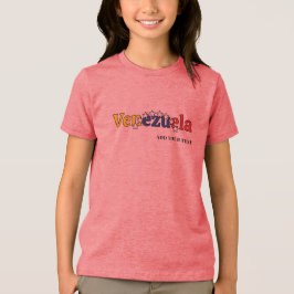 クールな国旗 キッズ用ベネズエラのバラのデザインTシャツ トライブレンドTシャツ