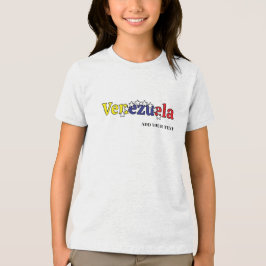 クールな国旗 キッズ用ベネズエラ柄カスタムTシャツ トライブレンドＴシャツ