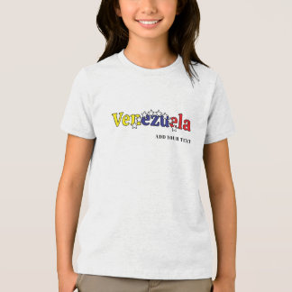 クールな国旗 キッズ用ベネズエラ柄カスタムTシャツ トライブレンドTシャツ