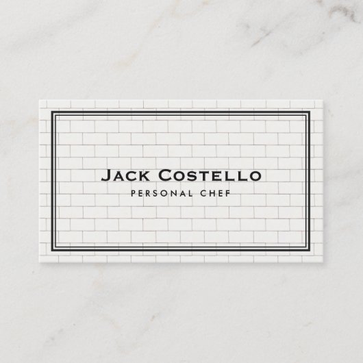 クールな地下鉄のタイルの個人的なシェフのケータリング 名刺 (正面)