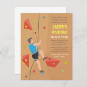 クールな壁石の登山のバースデーパーティ招待状 招待状 (正面/裏面)