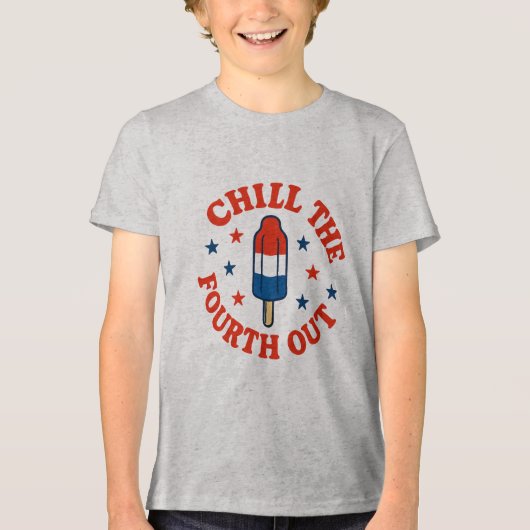 クールな夏のアイスバーのお祝いデザイン トライブレンドTシャツ (正面)