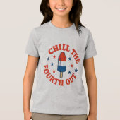 クールな夏のアイスバーのお祝いデザイン トライブレンドTシャツ (正面)