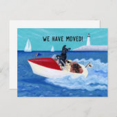 クールな夏のラブラドールの新しい住所3 案内ポストカード (正面/裏面)