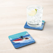 クールな夏のラブラドールの絵を描くこと コースター (右側)