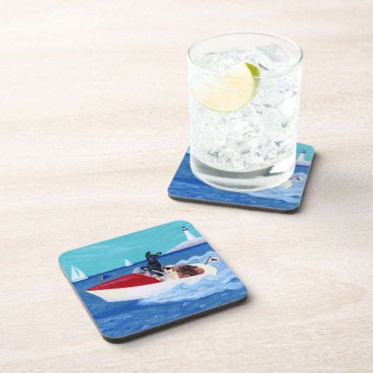 クールな夏のラブラドールの絵を描くこと コースター (右側)