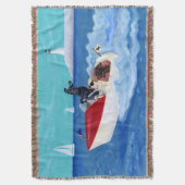 クールな夏のラブラドールの絵を描くこと スローブランケット (正面縦)