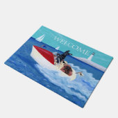 クールな夏のラブラドールの絵を描くこと ドアマット (アングル)