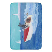 クールな夏のラブラドールの絵を描くこと バスマット (正面縦)