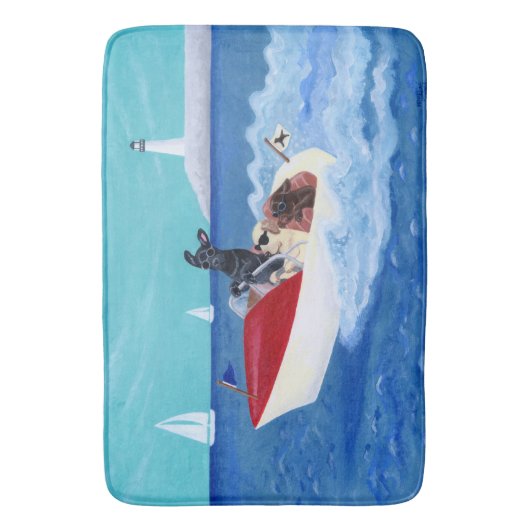 クールな夏のラブラドールの絵を描くこと バスマット (正面縦)