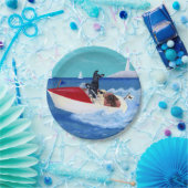 クールな夏のラブラドールの絵を描くこと ペーパープレート (パーティー)