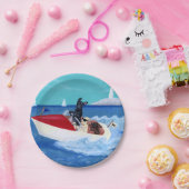 クールな夏のラブラドールの絵を描くこと ペーパープレート (パーティー)