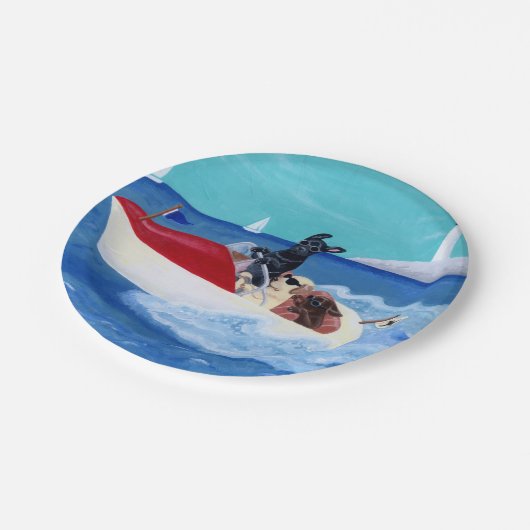 クールな夏のラブラドールの絵を描くこと ペーパープレート (アングル)