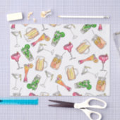 クールな夏の水彩画によって絵を描かれるカクテルの軽い音 薄葉紙 (クラフト)